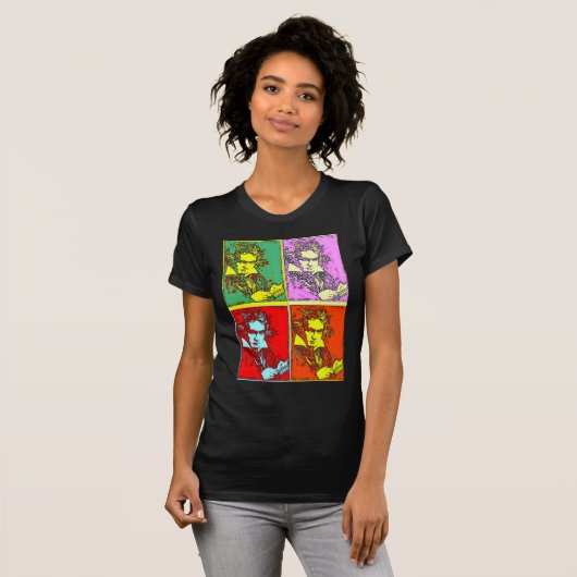 Pop-art Beethoven T-shirt (Voorkant volledig)