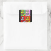 Pop-art Beethoven Vierkante Sticker (Tas)