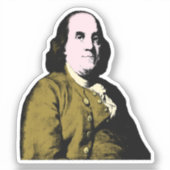 Pop Art Ben Franklin Sticker (Voorkant)