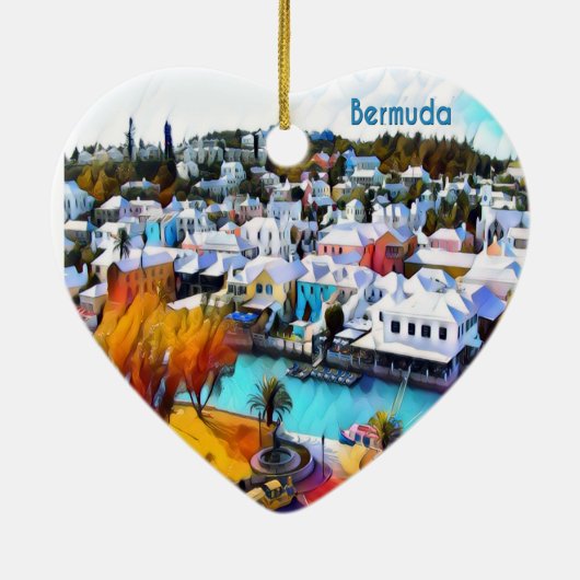 Pop Art Bermuda Keramisch Ornament (Achterkant)
