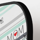 Pop Art BEST MOM Stripe – Bold Retro Love (1) Pickleball Paddle (Links Detail)