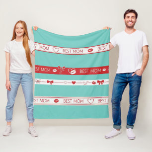 Pop Art BESTE MOEDER Streep - Krachtige Retro Lief Fleece Deken