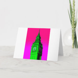 Pop Art Big Ben Londen Reizen Roze Groen Kaart