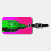 Pop Art Big Ben London Travel Pink Green Bagagelabel (Voorkant horizontaal)
