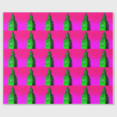 Pop Art Big Ben London Travel Pink Green Cadeaupapier (Vlak)