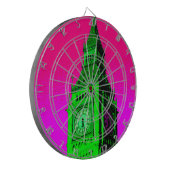 Pop Art Big Ben London Travel Pink Green Dartbord (Voorkant Links)