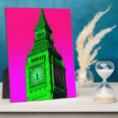 Pop Art Big Ben London Travel Pink Green Fotoplaat (Zijkant)
