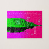 Pop Art Big Ben London Travel Pink Green Legpuzzel (Horizontaal)
