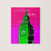 Pop Art Big Ben London Travel Pink Green Legpuzzel (Verticaal)
