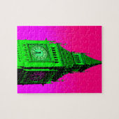 Pop Art Big Ben London Travel Pink Green Legpuzzel (Horizontaal)