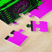Pop Art Big Ben London Travel Pink Green Legpuzzel (Zijkant)