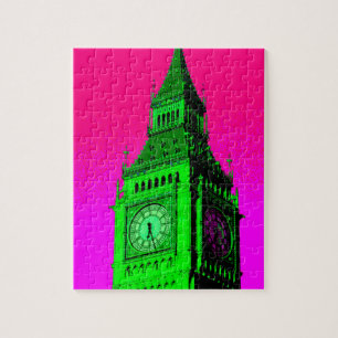 Pop Art Big Ben London Travel Pink Green Legpuzzel