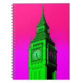 Pop Art Big Ben London Travel Pink Green Notitieboek (Voorkant)