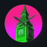Pop Art Big Ben London Travel Pink Green Ronde Klok<br><div class="desc">London Travel Photography - London Houses of Parliament & Big Ben Art Photo</div>