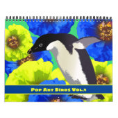 Pop Art Birds Vol. 1 Budgie Flamingo Penguin Macaw Kalender (Hoes)