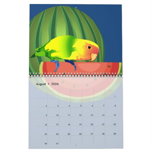 Pop Art Birds Vol. 1 Budgie Flamingo Penguin Macaw Kalender (Aug 2026)