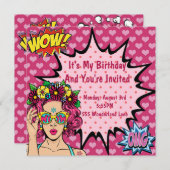 Pop Art Birthday Feestdagenkaart (Voorkant / Achterkant)