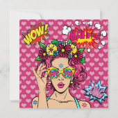 Pop Art Birthday Feestdagenkaart (Achterkant)