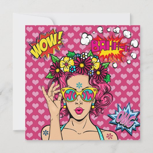 Pop Art Birthday Kaart (Achterkant)