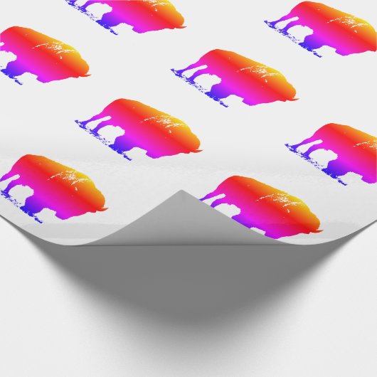 Pop Art Bison Buffalo Cadeaupapier (Hoek)