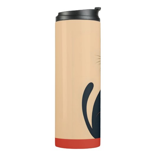 Pop Art Black Cat Thermosbeker (Gedraaid links)