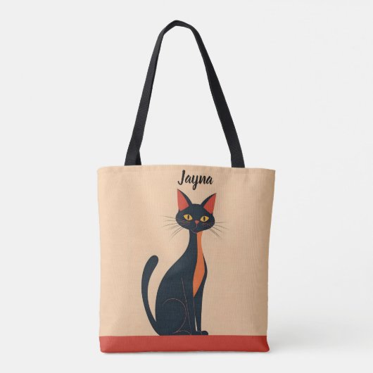 Pop Art Black Cat Tote Bag (Achterkant)