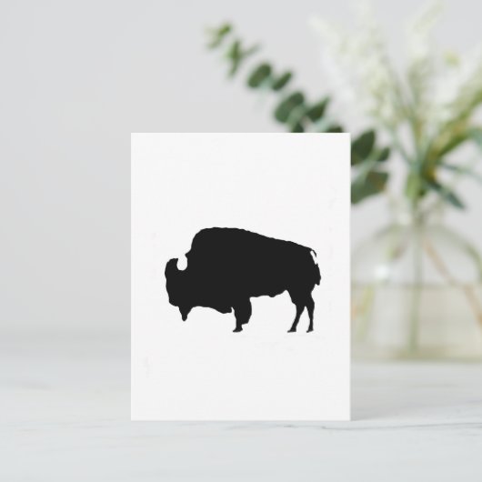 Pop Art Black en White Buffalo Silhouette Briefkaart (Staand voorkant)