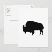 Pop Art Black en White Buffalo Silhouette Briefkaart (Voorkant / Achterkant)