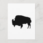 Pop Art Black en White Buffalo Silhouette Briefkaart (Voorkant)