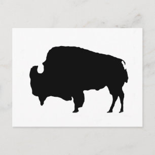Pop Art Black en White Buffalo Silhouette Briefkaart