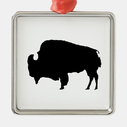 Pop Art Black en White Buffalo Silhouette Metalen Ornament (Voorkant)