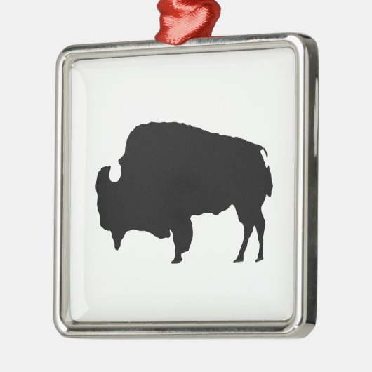 Pop Art Black en White Buffalo Silhouette Metalen Ornament (Links)