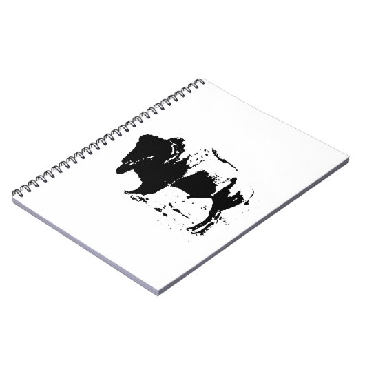 Pop Art Black en White Buffalo Silhouette Notitieboek (Linkerzijde)