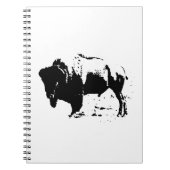 Pop Art Black en White Buffalo Silhouette Notitieboek (Voorkant)