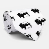 Pop Art Black en White Buffalo Silhouette Stropdas (Opgerold)