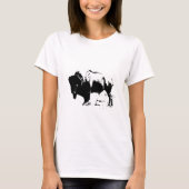 Pop Art Black en White Buffalo Silhouette T-shirt (Voorkant)