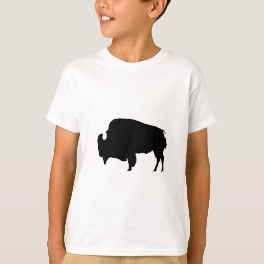 Pop Art Black en White Buffalo Silhouette T-shirt (Voorkant)