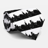 Pop Art Black en White New York Stropdas (Opgerold)