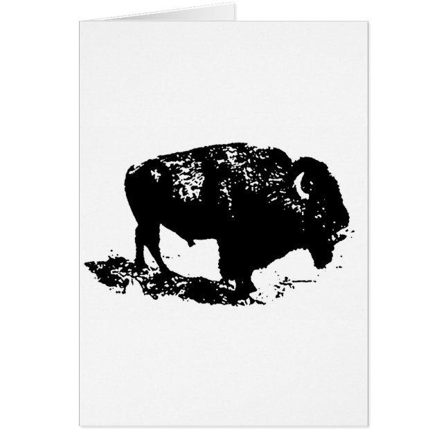 Pop Art Black White Buffalo Bison Silhouette (Voorkant)