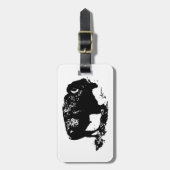 Pop Art Black White Buffalo Bison Silhouette Bagagelabel (Voorkant verticaal)