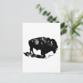 Pop Art Black White Buffalo Bison Silhouette Briefkaart (Staand voorkant)