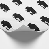 Pop Art Black White Buffalo Bison Silhouette Cadeaupapier (Hoek)