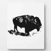 Pop Art Black White Buffalo Bison Silhouette Fotoplaat (Voorkant)