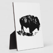 Pop Art Black White Buffalo Bison Silhouette Fotoplaat (Zijkant)