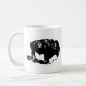 Pop Art Black White Buffalo Bison Silhouette Koffiemok (Links)