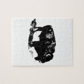 Pop Art Black White Buffalo Bison Silhouette Legpuzzel (Horizontaal)