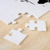 Pop Art Black White Buffalo Bison Silhouette Legpuzzel (Zijkant)