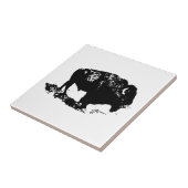 Pop Art Black White Buffalo Bison Silhouette Tegeltje (Zijkant)