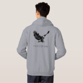 Pop Art Black White Freedom Eagle Landing Hoodie (Achterkant volledig)