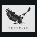 Pop Art Black White Freedom Eagle Landing Imitatie Canvas Print<br><div class="desc">Vrijheid en moed Motivatie adelaars Afbeeldingen - onverdiende Bald Eagles - Bald American Eagle Afbeeldingen - Fearsome Patriotic Eagle Head,  Flying Eagles,  Landing Eagle</div>